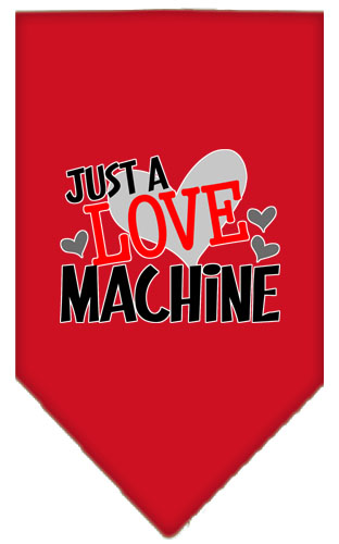 Love Machine Screen Print Bandana Red Large
